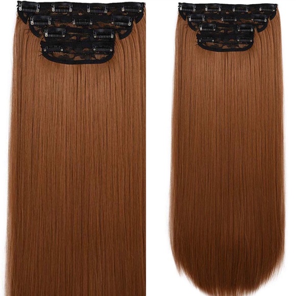 24” STRAIGHT LIGHT GOLDEN BROWN 280G 4PEICE CLIPIN